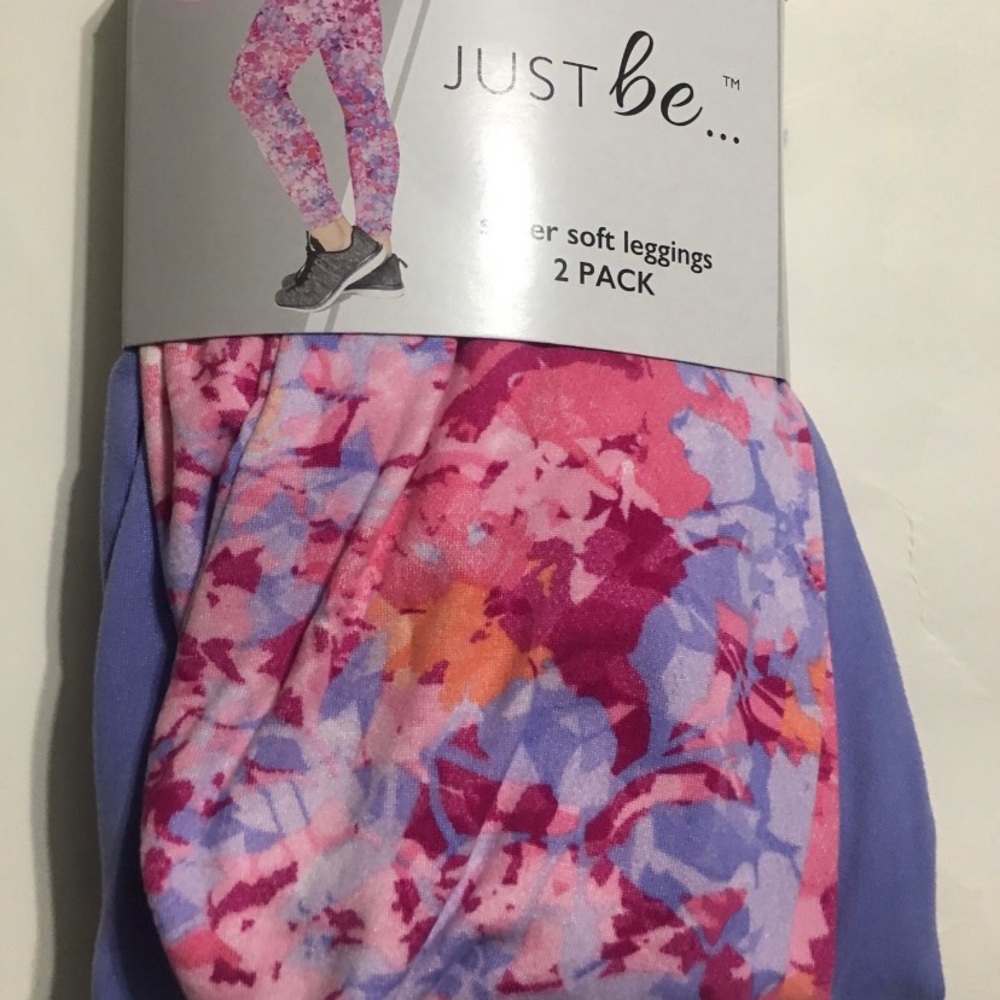 2 Pack Women Super Soft Floral and Light Purple Color Leggings VARIOUS PLUS SIZE